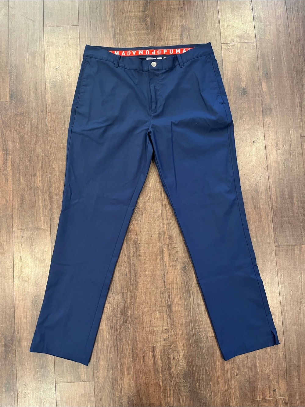 Puma Mens Tech Golf Pants Navy Blue Size 36x32